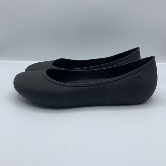 Crocs Women’s Brooklyns Flats  Black In Size 7 - Picture 1 of 8